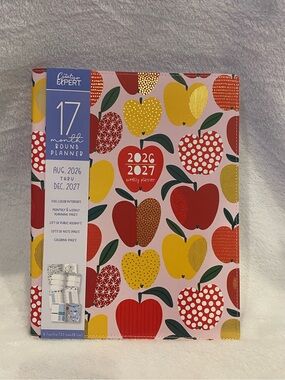 The Creative Expert Apples 17-Month Coloring Bound Planner Aug 2026-Dec 2027 NWT